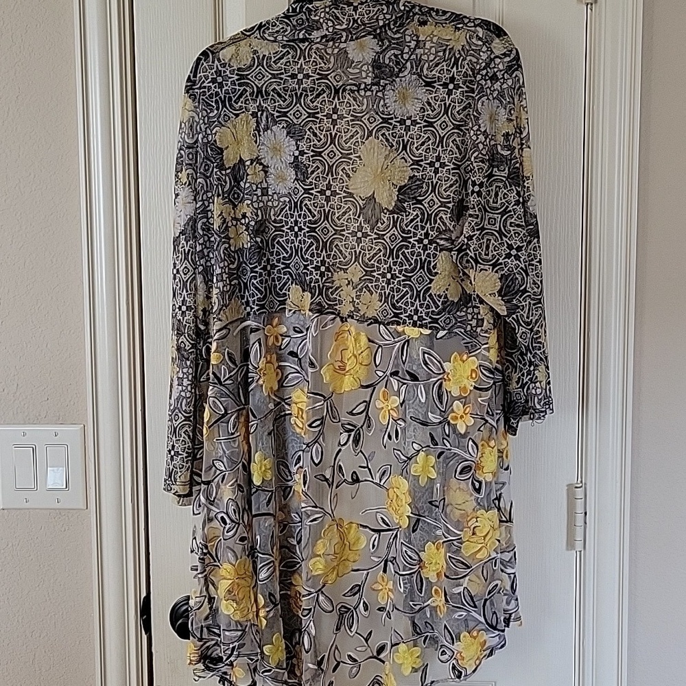 Ruby Rd Sheer Floral Duster - Picture 5 of 12